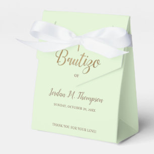Bautizo Green Gold Cross Spaans jongetje Bedankdoosjes