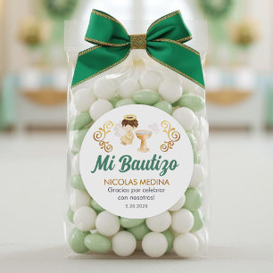 Bautizo in het Spaans Schattige doopfeest gunsten Ronde Sticker