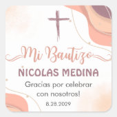 Bautizo in Spaanse doop doopgunsten Vierkante Sticker (Voorkant)