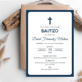 Bautizo Invitacion Eenvoudige en Minimalistische D Kaart
