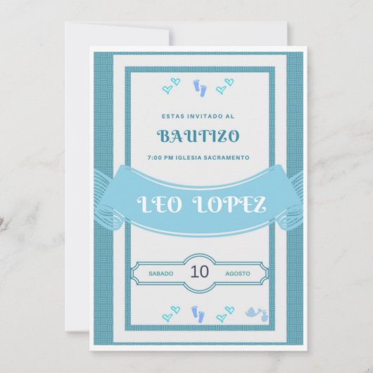 Bautizo Invitacion niño Kaart (Voorkant)