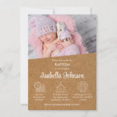 Bautizo Invitacion Schattigee foto Elegant Meisje  Kaart (Voorkant)