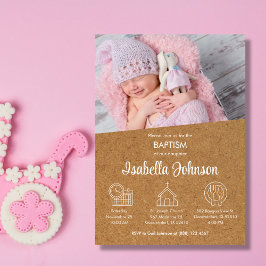 Bautizo Invitacion Schattigee foto Elegant Meisje  Kaart