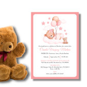 Bautizo Invitacion Schattigee Teddybeer Meisjes Do Kaart