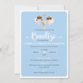 Bautizo Invitacion Tweelingjongen en meisje Schatt Kaart (Voorkant)