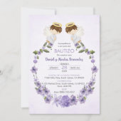 Bautizo Invitacion Twin Boys Schattige Angels Doop Kaart (Voorkant)