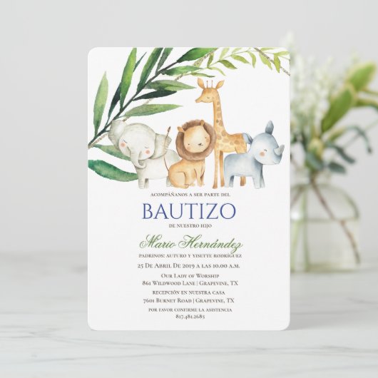 Bautizo Invitacione de Bautizo Uitnodiging tot Doo (Staand voorkant)