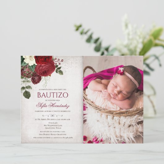 Bautizo Invitacione de Bautizo Uitnodiging tot Doo (Staand voorkant)