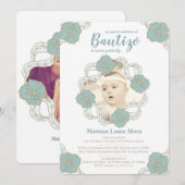 Bautizo Invitation, Unisex en Español Kaart (Voorkant / Achterkant)