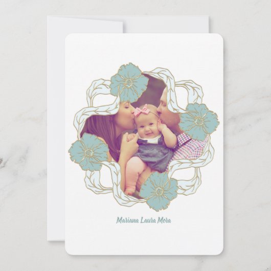 Bautizo Invitation, Unisex en Español Kaart (Achterkant)