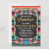 Bautizo Mexican Fiesta Party Gold Glitter cross Kaart (Voorkant)