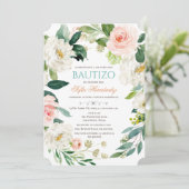 Bautizo Niña Invitacione de bautizo Niña Doop Kaart (Staand voorkant)