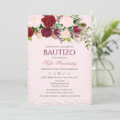 Bautizo Niña Invitacione de bautizo Niña Doop Kaart (Staand voorkant)