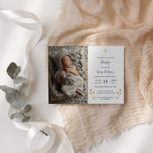 Bautizo Niño Invitacione De bautizo Niño Baptisme Kaart
