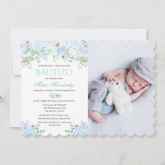 Bautizo Niño Invitacione De bautizo Niño Baptisme Kaart (Voorkant)