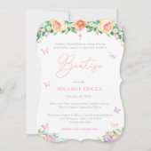 Bautizo para nena, Spaans Baptism Party Butterfly Kaart (Voorkant)