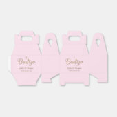 Bautizo Pink Gold Cross - Aangepast Spaans baptism Bedankdoosjes (Uitgevouwen)