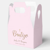 Bautizo Pink Gold Cross - Aangepast Spaans baptism Bedankdoosjes (Geopend)