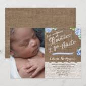 Bautizo Primer Añito, Baptism 1st Birthday Party Kaart (Voorkant / Achterkant)