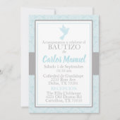 Bautizo Spanish Baptism Blue Silver Dove Kaart (Voorkant)