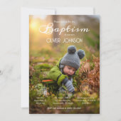 Bautizo Uitnodiging Baby Boy Elegante Foto Doop (Voorkant)