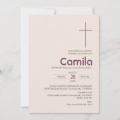 Bautizo uitnodiging Elegant minimalistisch doopsel (Voorkant)