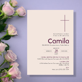 Bautizo uitnodiging Elegant minimalistisch doopsel