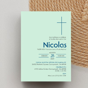 Bautizo uitnodiging Elegant minimalistisch doopsel