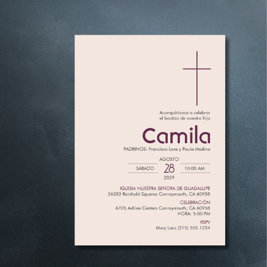 Bautizo uitnodiging Elegant minimalistisch doopsel