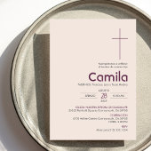 Bautizo uitnodiging Elegant minimalistisch doopsel