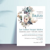 Bautizo Uitnodiging Elegante Witte Bloemen Doop