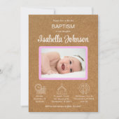 Bautizo Uitnodiging met Baby Girl's Photo Baptism (Voorkant)