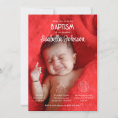 Bautizo Uitnodiging Schattige Baby Meisje Foto Doo (Voorkant)