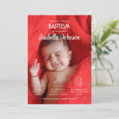 Bautizo Uitnodiging Schattige Baby Meisje Foto Doo (Staand voorkant)