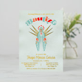 Bautizo Virgen de Guadalupe Baptism Moeder Mary Folie Uitnodiging (Staand Voorkant)