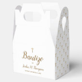 Bautizo Wit Goud Kruis Aangepaste Spaanse doop Bedankdoosjes (Geopend)