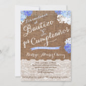 Bautizo y 1er cumple, Latino Baptism Birthday Kaart (Voorkant)