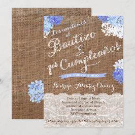 Bautizo y 1er cumple, Latino Baptism Birthday Kaart