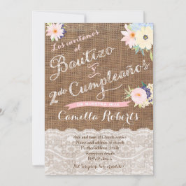 Bautizo y 2do cumpleaños, segundo cumple bautismo kaart