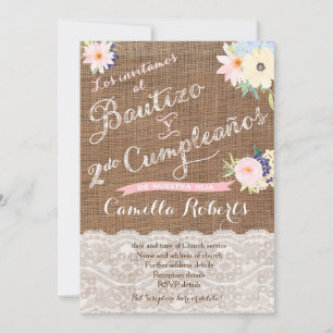 Bautizo y 2do cumpleaños, segundo cumple bautismo kaart