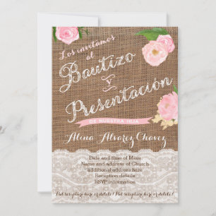 Bautizo y presentación, niña, arpilera, encaje kaart