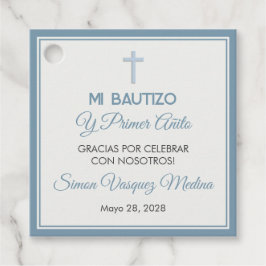 Bautizo y Primer Añito Doop en Eerste Verjaardag Bedankjes Labels