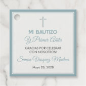 Bautizo y Primer Añito Doop en Eerste Verjaardag Bedankjes Labels (Voorkant)