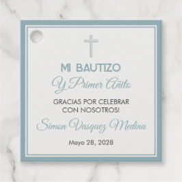 Bautizo y Primer Añito Doop en Eerste Verjaardag Bedankjes Labels