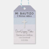 Bautizo y Primer Añito Doop en Eerste Verjaardag Cadeaulabel (Voorkant)