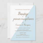 Bautizo y primer cumpleaños Baptism spanish Blue Kaart (Voorkant)