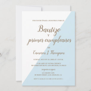 Bautizo y primer cumpleaños Baptism spanish Blue Kaart