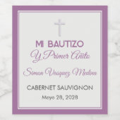 Bautizo y Primer Cumpleaños Doop eerste verjaardag Wijn Etiket (Enkel label)