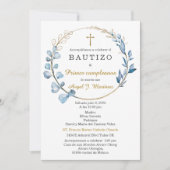 Bautizo y Primer Cumpleaños Niño Kaart (Voorkant)