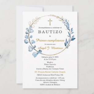 Bautizo y Primer Cumpleaños Niño Kaart